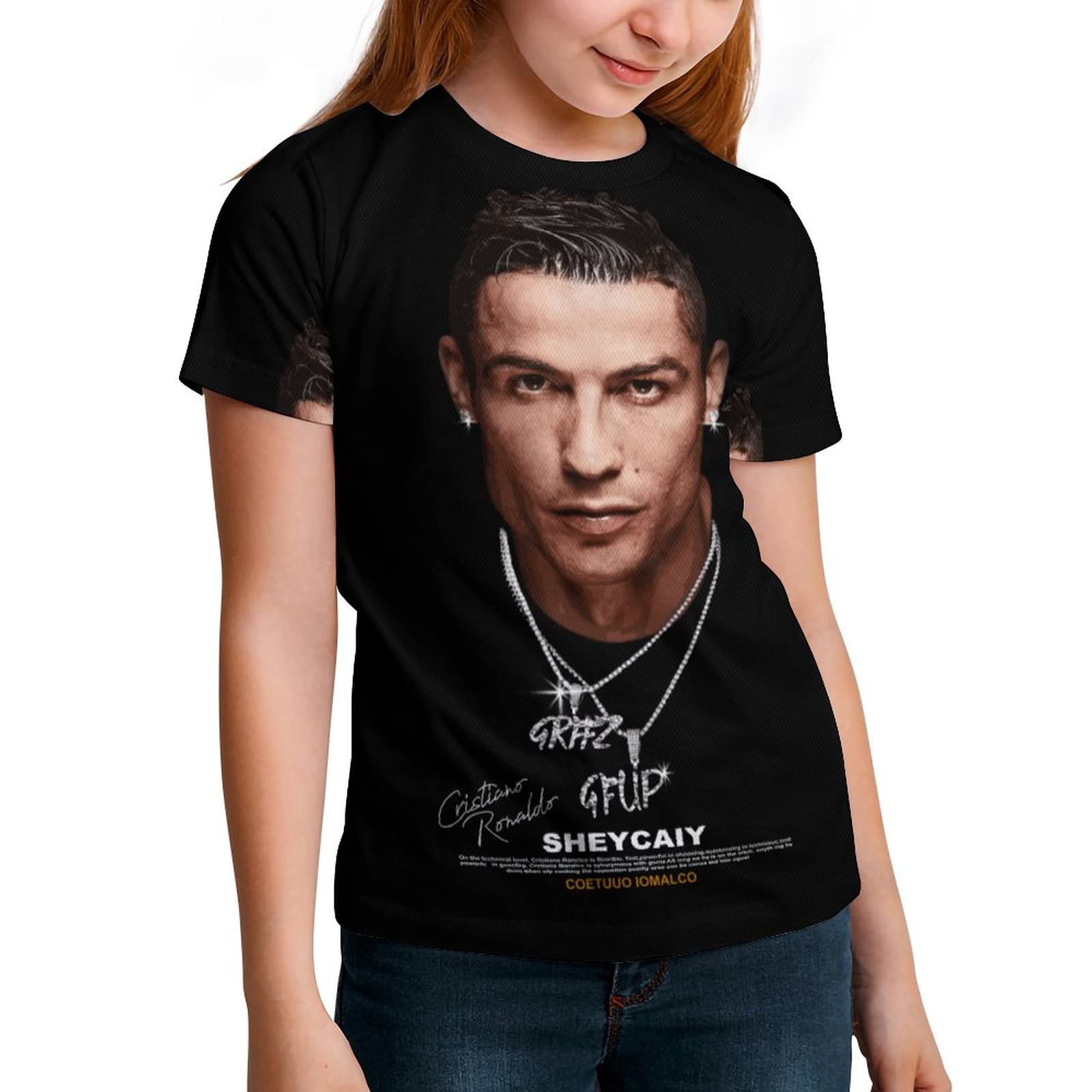 クリスティアーノ・ロナウド Tシャツ ブラック Amazon.co.jp: キッズ Tシャツ クリスティアーノ・ロナウド 半袖 子供